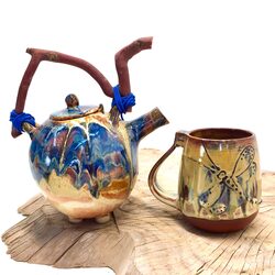Patricia Rokosh pottery birdfeeders vase Gabriola Island potter